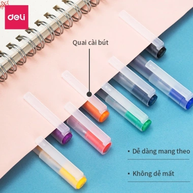 Bộ 12 bút gel Deli A119 119 ngòi 0.5mm, viết êm nhanh, nhiều màu, giá chỉ 75.000₫