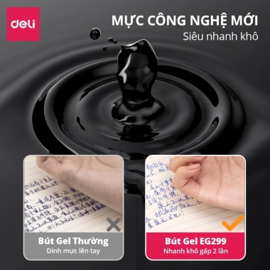 Bộ 12 Bút Gel Nhanh Khô 0.1s Deli ST 0.5 - Viết Đẹp, Giá Ưu Đãi 60k 5