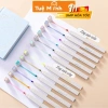 Bộ 12 bút highlight 2 đầu thân vuông Pastel HI06, sticker VPPTUEMINH, bút dạ quang, chỉ 41.800₫
