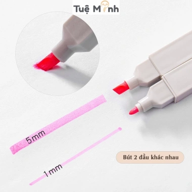 Bộ 12 bút highlight 2 đầu thân vuông Pastel HI06, sticker VPPTUEMINH, bút dạ quang, chỉ 41.800₫ 3