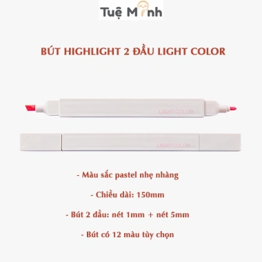 Bộ 12 bút highlight 2 đầu thân vuông Pastel HI06, sticker VPPTUEMINH, bút dạ quang, chỉ 41.800₫ 4