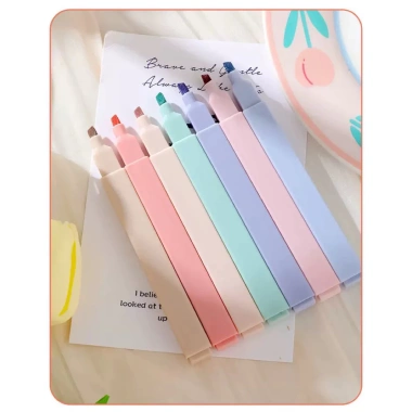 Bộ 12 bút highlight graffiti pastel hình vuông, nhiều màu, đầu mềm, chỉ 25.000₫ 2