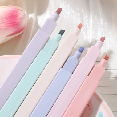 Bộ 12 bút highlight graffiti pastel hình vuông, nhiều màu, đầu mềm, chỉ 25.000₫ 4