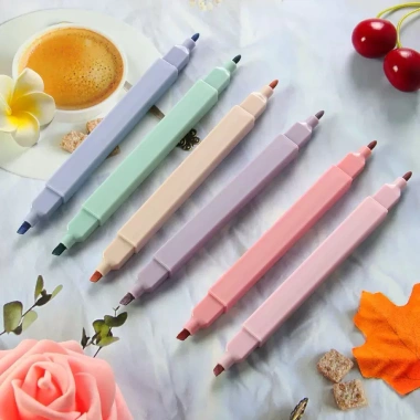 Bộ 12 bút highlight graffiti pastel hình vuông, nhiều màu, đầu mềm, chỉ 25.000₫ 7