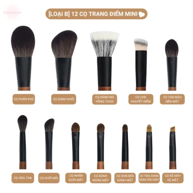 Bộ 12 Cọ Trang Điểm Mini KIYE Chuyên Nghiệp Tiện Lợi Kèm Túi Đựng Giá Ưu Đãi 238.600₫ 9 Bộ 12 Cọ Trang Điểm Mini KIYE Chuyên Nghiệp Tiện Lợi Kèm Túi Đựng Giá Ưu Đãi 238.600₫ 9