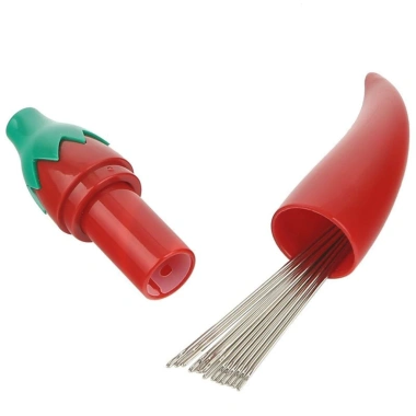 Bộ 12 kim khâu quần áo không cần xỏ chỉ - hộp đựng hình quả ớt tiện lợi 2 Bộ 12 kim khâu quần áo không cần xỏ chỉ - hộp đựng hình quả ớt tiện lợi 2