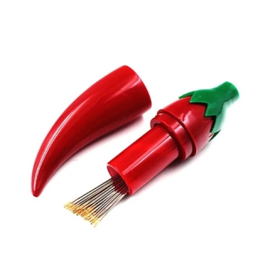 Bộ 12 kim khâu quần áo không cần xỏ chỉ - hộp đựng hình quả ớt tiện lợi