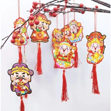 Bộ 12 Liễn Trang Trí Tết Mai Đào 6x8cm - Đèn treo cây Mai Đào, giá ưu đãi 38.232₫ 5