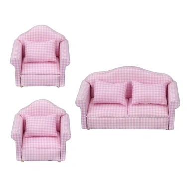 Bộ 12 Sofa Đơn Đôi Nhỏ Gọn Nội Thất Búp Bê, Gối Mềm, Trang Trí 493.900đ