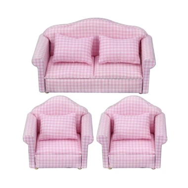 Bộ 12 Sofa Đơn Đôi Nhỏ Gọn Nội Thất Búp Bê, Gối Mềm, Trang Trí 493.900đ