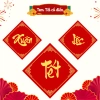 Bộ 12 tem Tết cổ điển hình thoi - Decal chống nước, giá ưu đãi 17.000đ