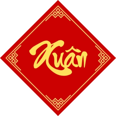 Bộ 12 tem Tết cổ điển hình thoi - Decal chống nước, giá ưu đãi 17.000đ