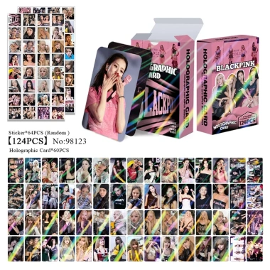 Bộ 124 thẻ Blackpink Photocards LOMO Holographic Rose, Jennie, Lisa - Giá ưu đãi 38.500₫