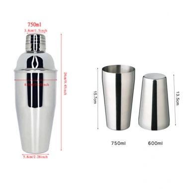Bộ 13 Dụng Cụ Pha Chế Cocktail Thép Không Gỉ 600/750ml Đứng Giá Ưu Đãi 410k