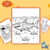 Bộ 14 tờ tranh tô màu cá mập Megalodon cho bé – Giấy A4 A5 70gsm, giá chỉ 17.700 VND