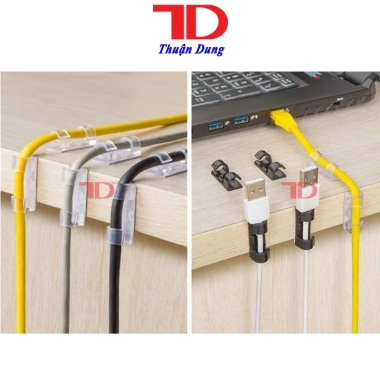 Bộ 16-20 Nẹp Dán Tường Cố Định Dây Điện, Kẹp Giữ Cáp Sạc Keo 3M - Giá 14.000đ
