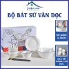 Bộ 16 chén bát sứ văn dọc, trắng viền đen sang trọng - 319.000đ | Dieulinhshop