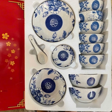 Bộ 17 món tô chén dĩa có hộp - Quà tặng công ty, 8/3, 20/10, tân gia, lễ, tất niên, Tết, giá ưu đãi 177.000đ 4