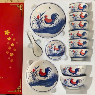 Bộ 17 món tô chén dĩa có hộp - Quà tặng công ty, 8/3, 20/10, tân gia, lễ, tất niên, Tết, giá ưu đãi 177.000đ 9
