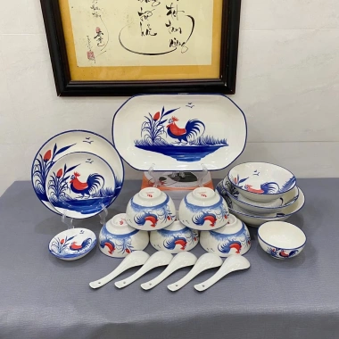 Bộ 18 món Chén Dĩa Tô Gốm Hoài Niệm cho 5 Người - Chất đẹp, Giá 223.000đ giảm