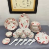 Bộ 19 chi tiết tô chén dĩa hoa văn Cherry hiện đại, dễ thương - 300.300₫, không hộp quà