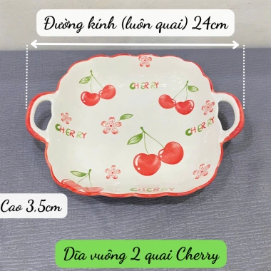 Bộ 19 chi tiết tô chén dĩa hoa văn Cherry hiện đại, dễ thương - 300.300₫, không hộp quà 6