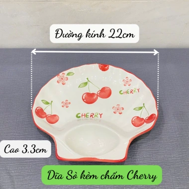Bộ 19 chi tiết tô chén dĩa hoa văn Cherry hiện đại, dễ thương - 300.300₫, không hộp quà 8