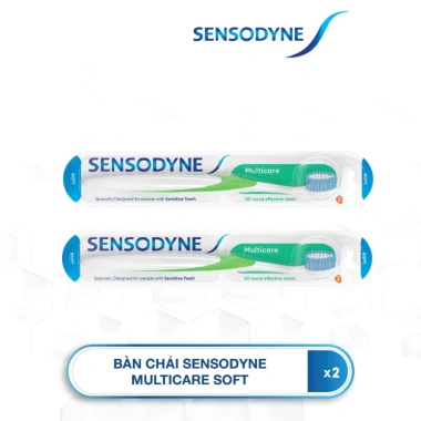 Bộ 2 Bàn chải Sensodyne Multicare Soft lông mềm - Làm sạch toàn diện, bảo vệ nướu - 67.900 VND