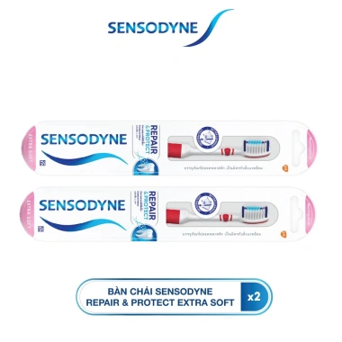 Bộ 2 Bàn chải Sensodyne Repair & Protect Extra Soft, cổ linh hoạt, lông mềm, sạch sâu - 90.474 VND