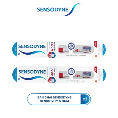 Bộ 2 Bàn chải Sensodyne Sensitive và Gum lông mềm, làm sạch nhẹ nhàng, bảo vệ nướu - Giá ưu đãi 119.700₫