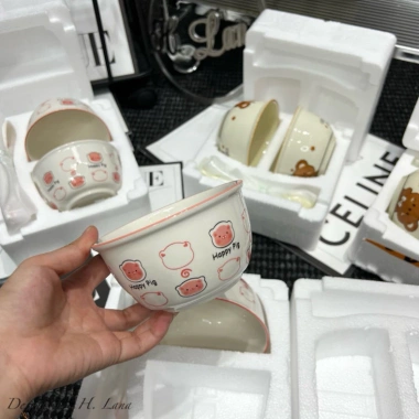 Bộ 2 bát gấu sứ cho bé và 2 thìa, thiết kế ngẫu nhiên, giá ưu đãi 41.000₫ 7