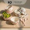 Bộ 2 Bát Sứ Cute + 2 Thìa Đôi - Set Đồ Ăn Độc Đáo Giá Ưu Đãi 42.996 VND