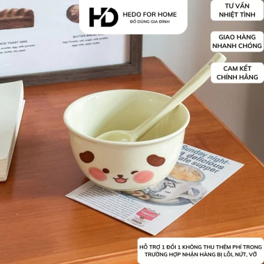 Bộ 2 Bát Sứ Cute + 2 Thìa Đôi - Set Đồ Ăn Độc Đáo Giá Ưu Đãi 42.996 VND 5