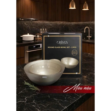 Bộ 2 Bát Thủy Tinh Tròn 4.5L + 2.2L Crista Home MS60.228 - Giá 569k, Ưu Đãi 8