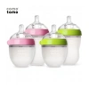 Bộ 2 bình sữa Comotomo Mỹ 250ml silicone cao cấp, mềm mại, xanh‑hồng - giá chỉ 919.000₫
