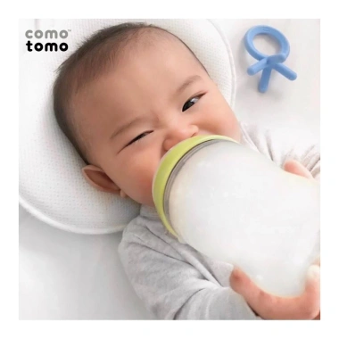 Bộ 2 bình sữa Comotomo Mỹ 250ml silicone cao cấp, mềm mại, xanh‑hồng - giá chỉ 919.000₫ 5