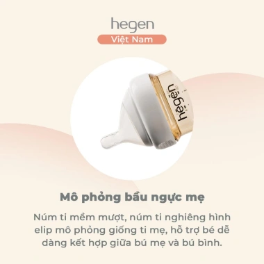 Bộ 2 bình sữa Hegen 240ml PPSU M - Chống sặc, chống đầy hơi cho bé 3‑6 tháng