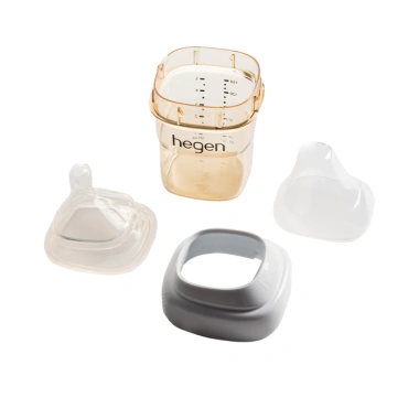 Bộ 2 bình sữa Hegen 240ml PPSU M - Chống sặc, chống đầy hơi cho bé 3‑6 tháng