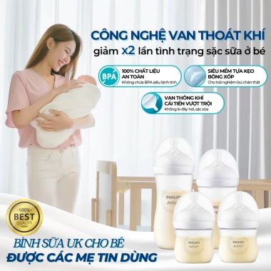Bộ 2 Bình Sữa Phillips Avent Natural 260ml Cổ Rộng Núm Xoắn Chống Sặc Giá Ưu Đãi 393k 2