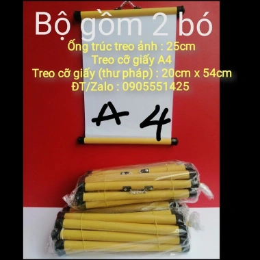 Bộ 2 bó ống trúc treo ảnh 25cm - Nẹp giấy A4, thư pháp, lịch treo tường, giá 104k
