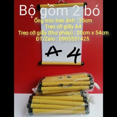 Bộ 2 bó ống trúc treo ảnh 25cm - Nẹp giấy A4, thư pháp, lịch treo tường, giá 104k