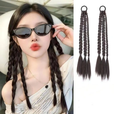 Bộ 2 Cái Bím Tóc Giả Y2K Ngọt Ngào Hot Girl, 3 Lớp Nữ Xoăn, Thoáng Mát - 40.700₫