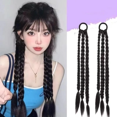 Bộ 2 Cái Bím Tóc Giả Y2K Ngọt Ngào Hot Girl, 3 Lớp Nữ Xoăn, Thoáng Mát - 40.700₫