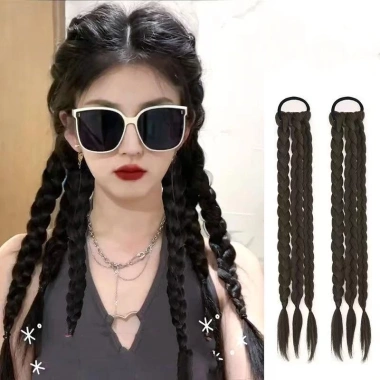 Bộ 2 Cái Bím Tóc Giả Y2K Ngọt Ngào Hot Girl, 3 Lớp Nữ Xoăn, Thoáng Mát - 40.700₫
