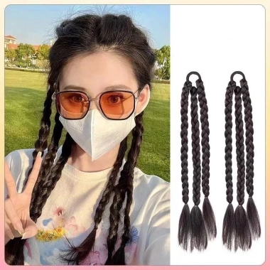 Bộ 2 Cái Bím Tóc Giả Y2K Ngọt Ngào Hot Girl, 3 Lớp Nữ Xoăn, Thoáng Mát - 40.700₫