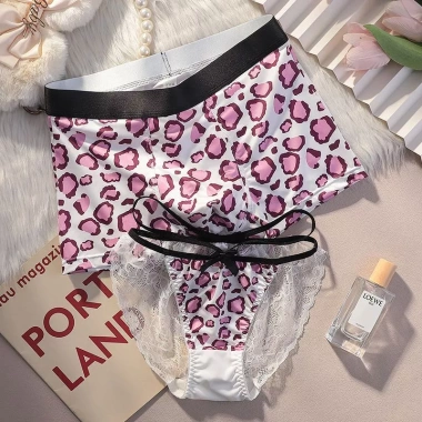 Bộ 2 Cặp Đôi Quần Lót Ren Mềm In Hoạt Hình, Thoáng Khí, Hoa Nở - Boxer Nam Ngày Cưới, Quà Tặng Lãng Mạn 2