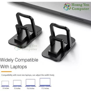 Bộ 2 Chân Đế Laptop Mini Gập 2 Mức, Keo 3M Cực Chắc, Nhựa Cứng Bền - Giá 33.000đ