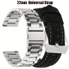 Bộ 2 chiếc 22mm Nam Thời Trang Thép Không Gỉ + Dây Da, tương thích Samsung, Vivoactive, Venu, Fenix, Amazfit 108.672 VND