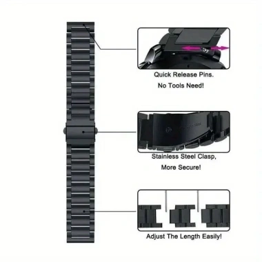 Bộ 2 chiếc 22mm Nam Thời Trang Thép Không Gỉ + Dây Da, tương thích Samsung, Vivoactive, Venu, Fenix, Amazfit 108.672 VND