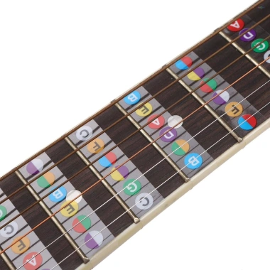 Bộ 2 Đàn Guitar Fretboard Note Đề Cân Âm Nhạc 6 Dây, Đen và Trong Suốt - Dành cho Người Mới Bắt Đầu